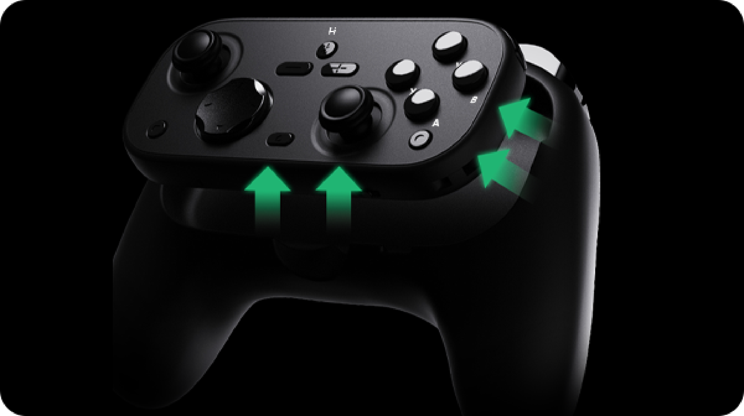 L06 detachable core game controller lifting out of the full-size gaming grip