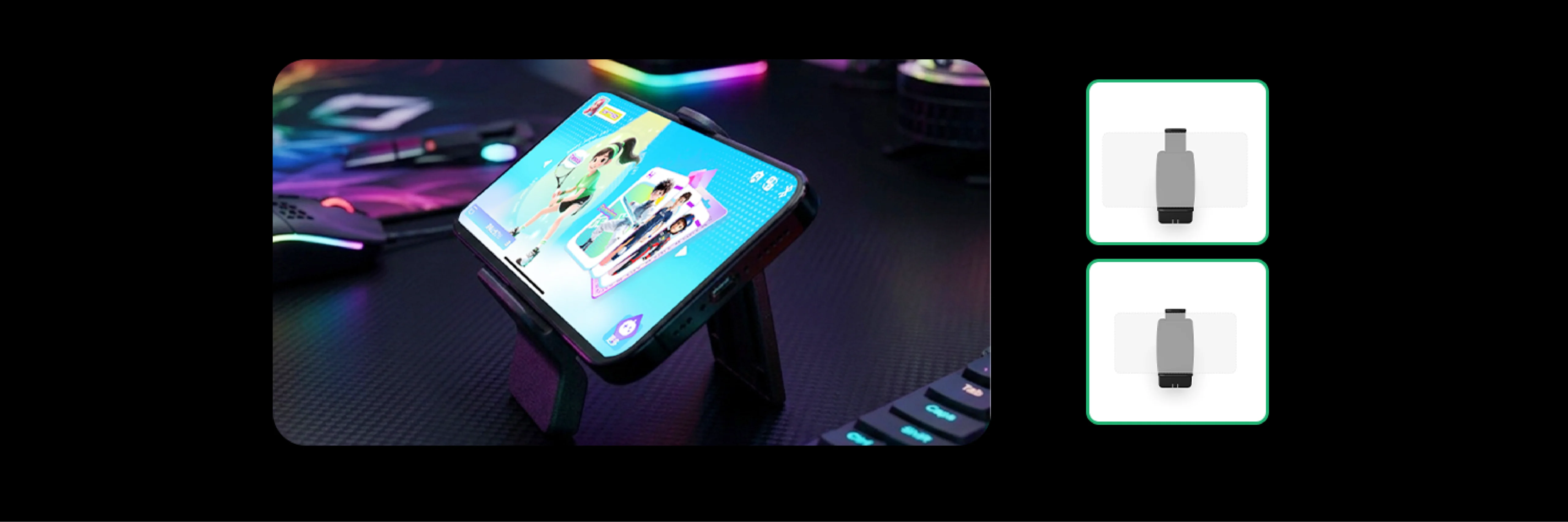 L06 detachable adjustable phone stand for desktop gaming with support for different smartphone sizes