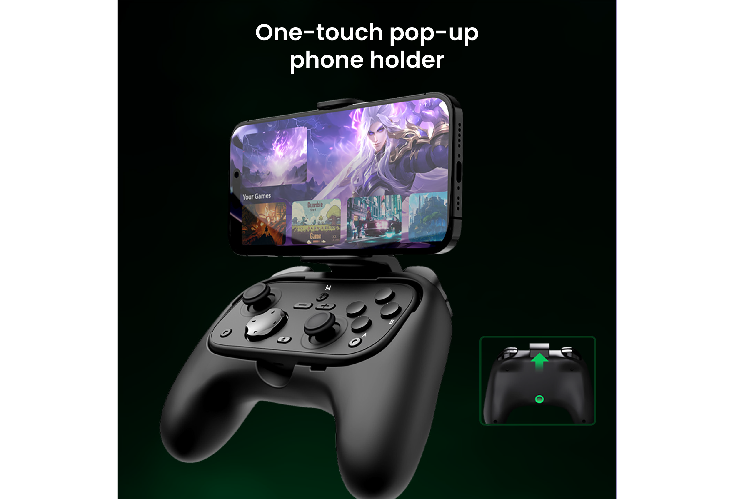 One-touch pop-up phone holder