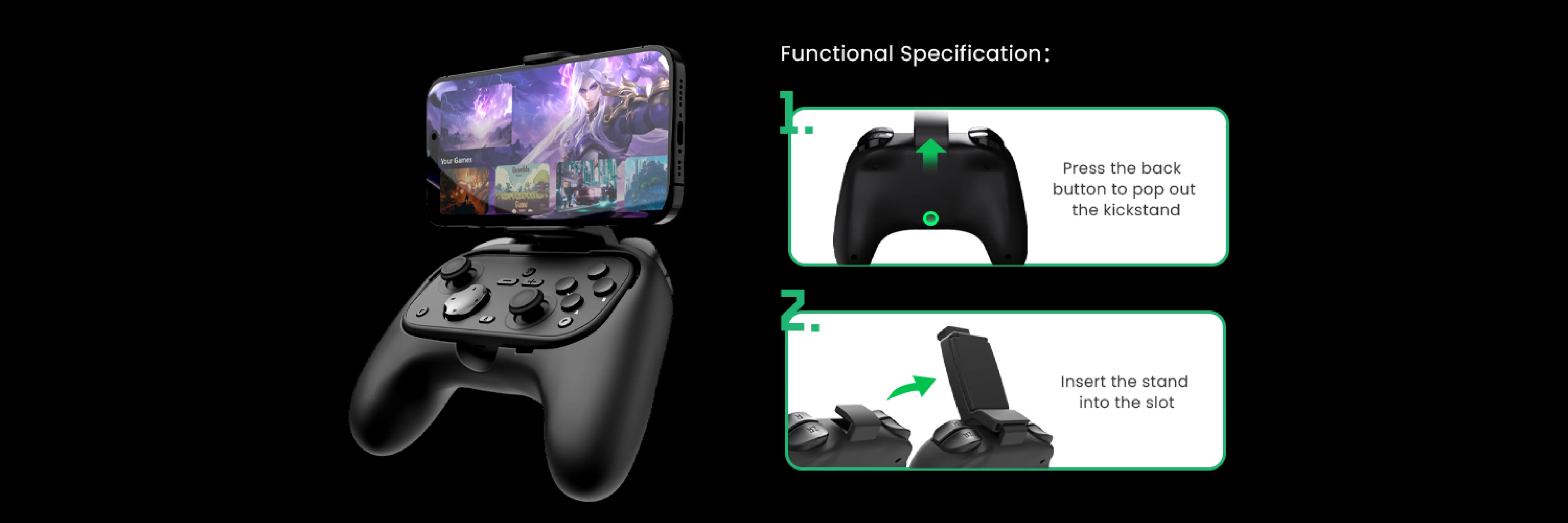 Pop-Out Stand for Mobile Gaming