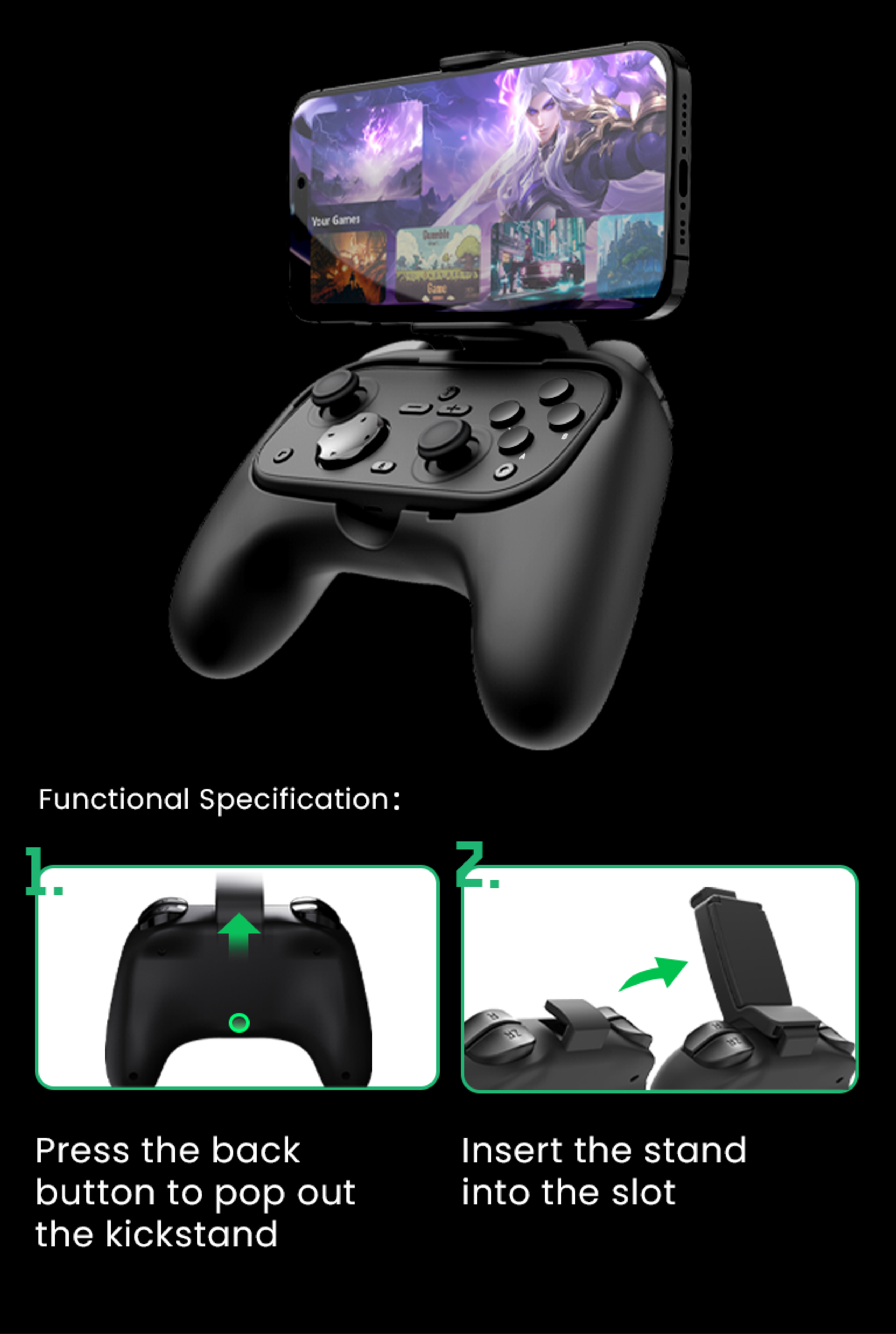 Pop-Out Stand for Mobile Gaming