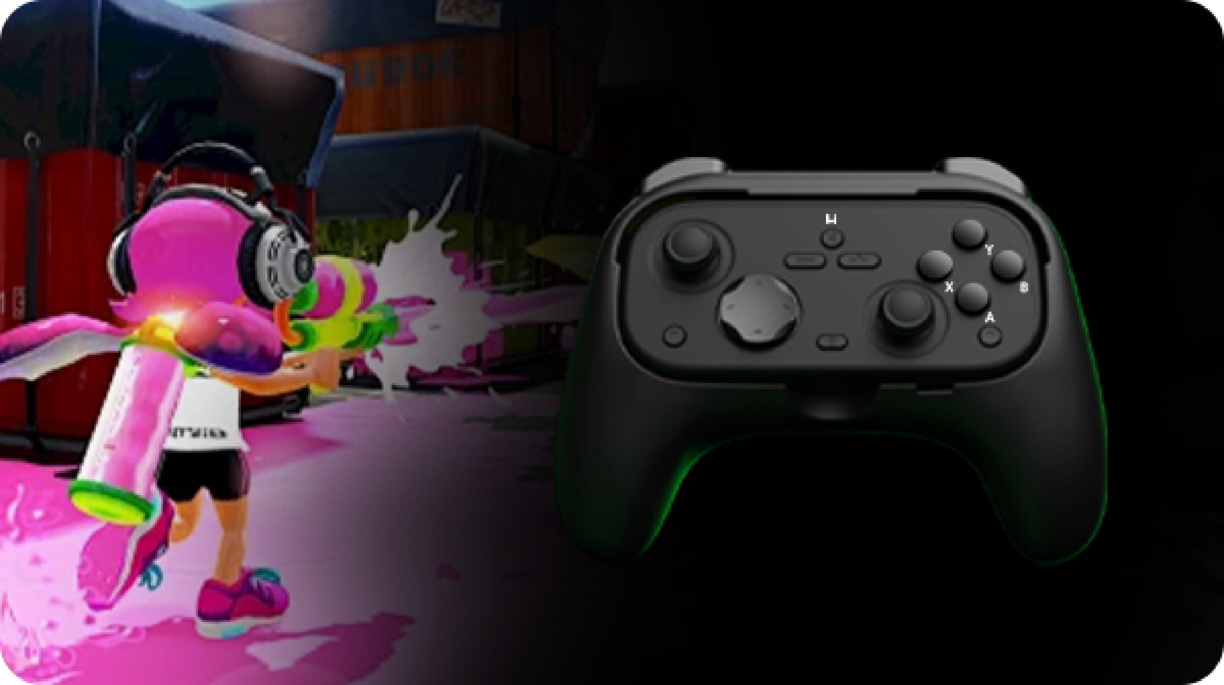 L06 game controller with attached full-size grip for action, racing and mobile games