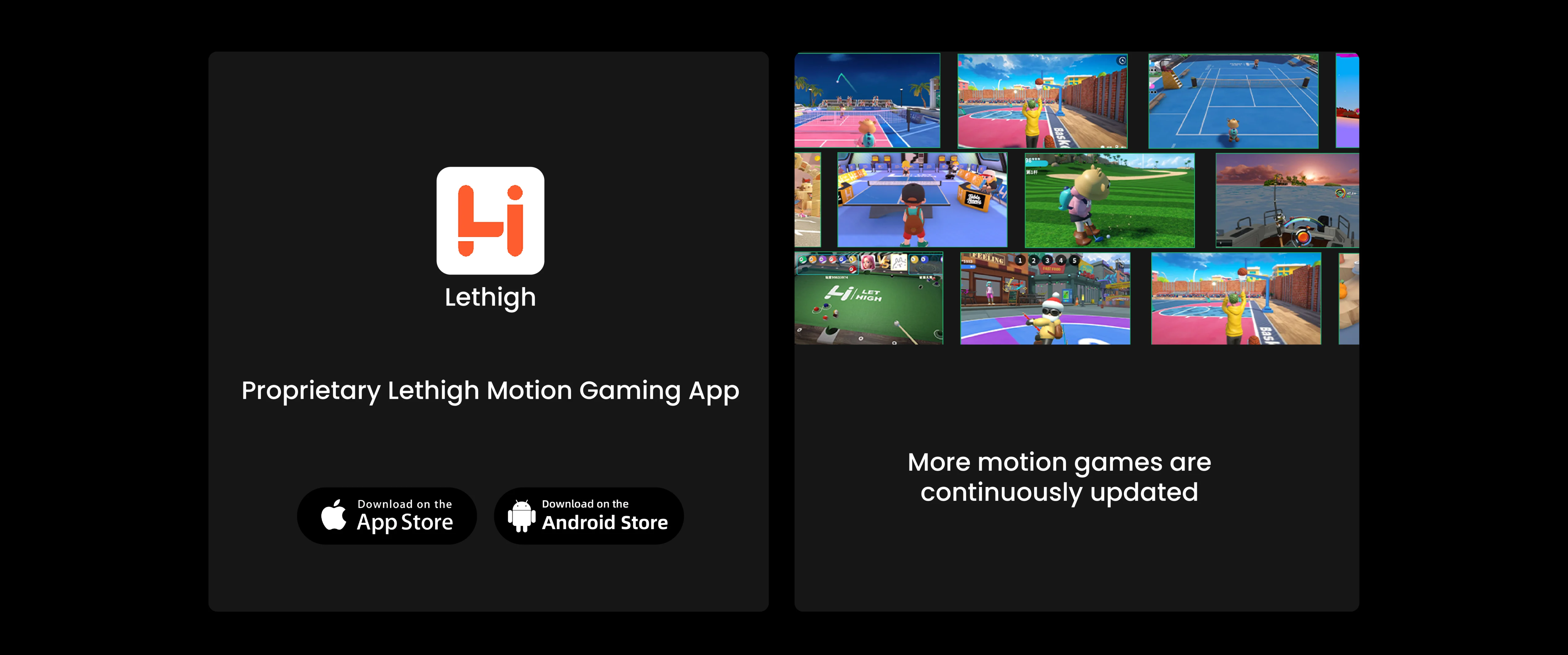 LETHIGH Motion Gaming App with continuously updated motion-controlled games for Android and iOS