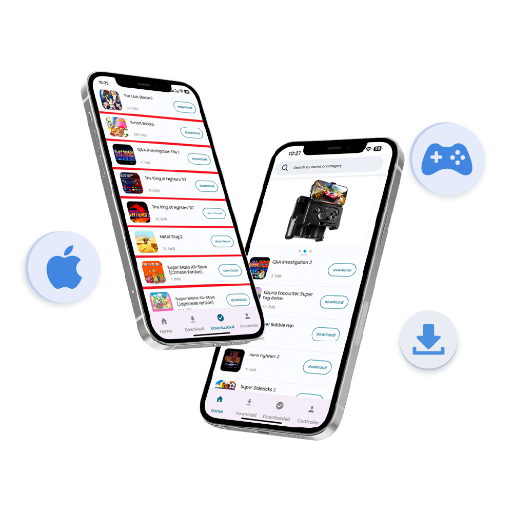 LETHIGH mobile retro gaming app for iOS and Android with in-app game browsing, download and play